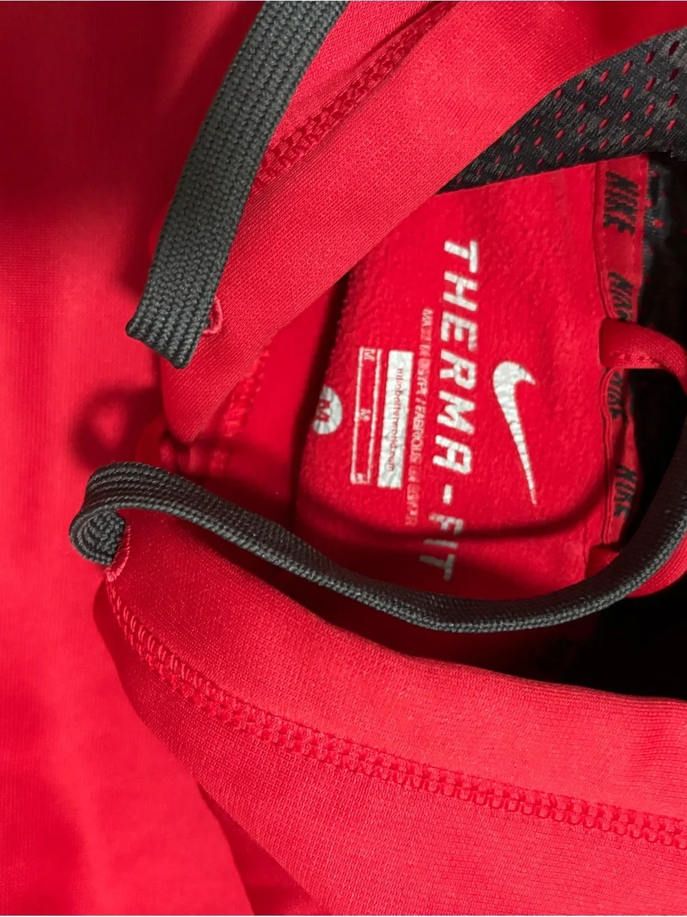 Nike Red Pullover Hoodie with Black Swoosh